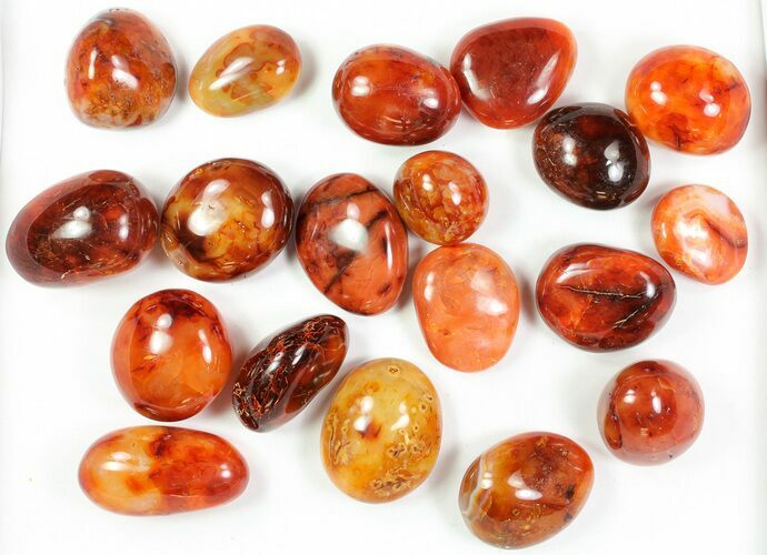 Lot: / lbs Polished Carnelian Agate (- Pieces) #77286